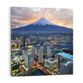 Obraz na płótnie 40x40 - Miasto na Górnym Horyzoncie - miasto, góry