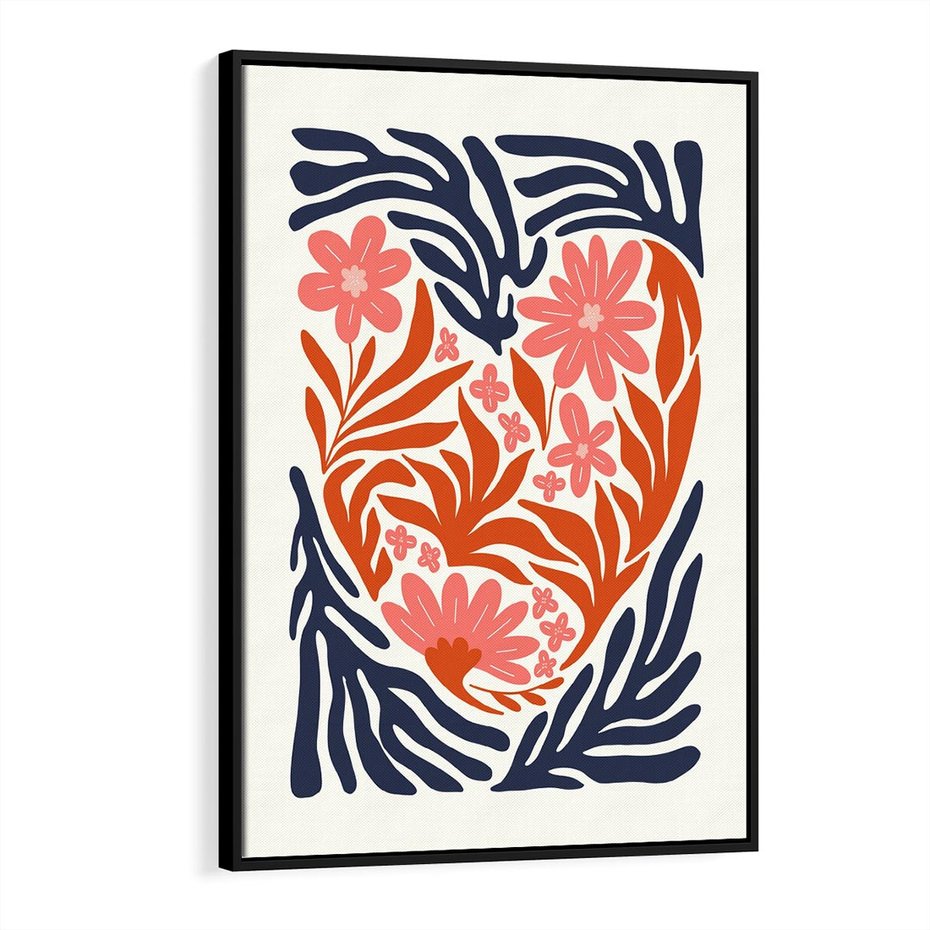 Obraz w ramie 50x70 - Kwiatami Splecione - kwiaty, nowoczesny plakat - rama czarna