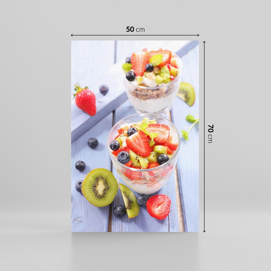 Obraz na płótnie 50x70 - Świeżość i Zdrowie - sałatka, owoce