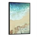 Obraz w ramie 50x70 - Turkusowe Skrzydła - morze, plaża - rama czarna