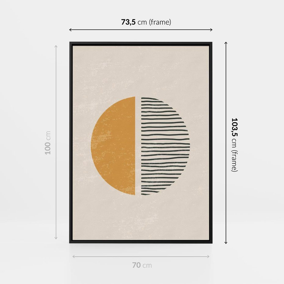 Obraz w ramie 70x100 - Kształty Nowych Granic - nowoczesna sztuka, minimalizm - rama czarna