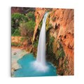 Obraz na płótnie 80x80 - Wodospad wśród majestatycznych gór - wodospad, górski