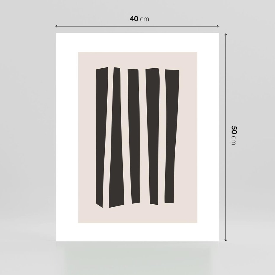 Plakat bez ramy 40x50 - Migotliwa Transformacja Form - minimalizm, czarne pasy