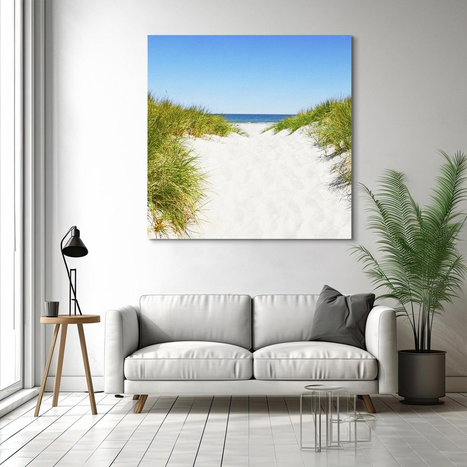 Obraz na płótnie 40x40 - Relaks nad Morskimi Wzgórzami - plaża, wydmy