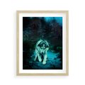 Plakat w ramie 40x50 - Siła i wdzięk natury - wilk, husky - rama drewno