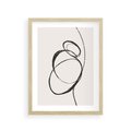 Plakat w ramie 30x40 - Modernistyczne Refleksje - abstrakcyjne szkicowane linie, minimalizm - rama drewno