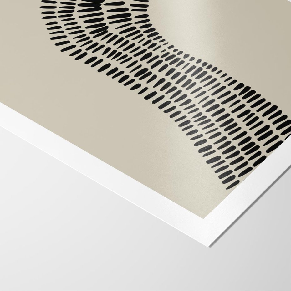 Plakat bez ramy 50x70 - Migotliwa Innowacyjna Ekspresja - boho plakat, czarne kropki kreski