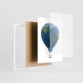 Plakat w ramie 30x40 - Podróżniczy balon nad ziemią - balon, ziemia - rama biała