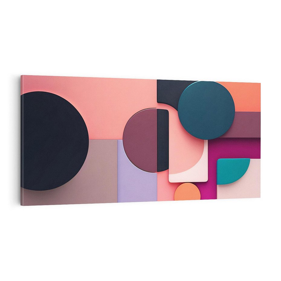 Obraz na płótnie 120x60 - Przenikanie przestrzeni czasu - abstrakcja, geometria