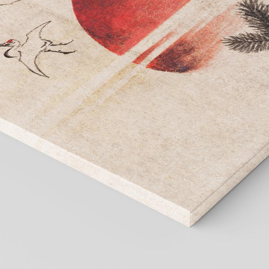 Obraz na płótnie 60x60 - "Birds and sunset" Katsushiki Hokusai - Reprodukcja - reprodukcja, obraz na płótnie