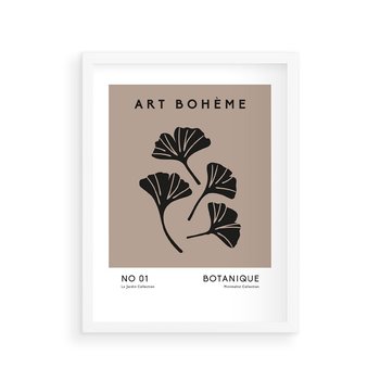 Plakat w ramie 50x70 - Botaniczne wymysły - sztuka boho, plakat - rama biała