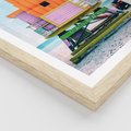 Plakat w ramie 30x40 - Plaża Miami w Słoneczny Dzień - domek ratownika, kolorowy - rama drewno