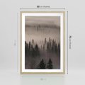 Plakat w ramie 50x70 - Mglista Opowieść Lasu - las, mgła - rama drewno
