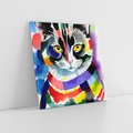 Obraz na płótnie 80x80 - Koci Przyjaciel - abstrakcyjny obraz, akwarela