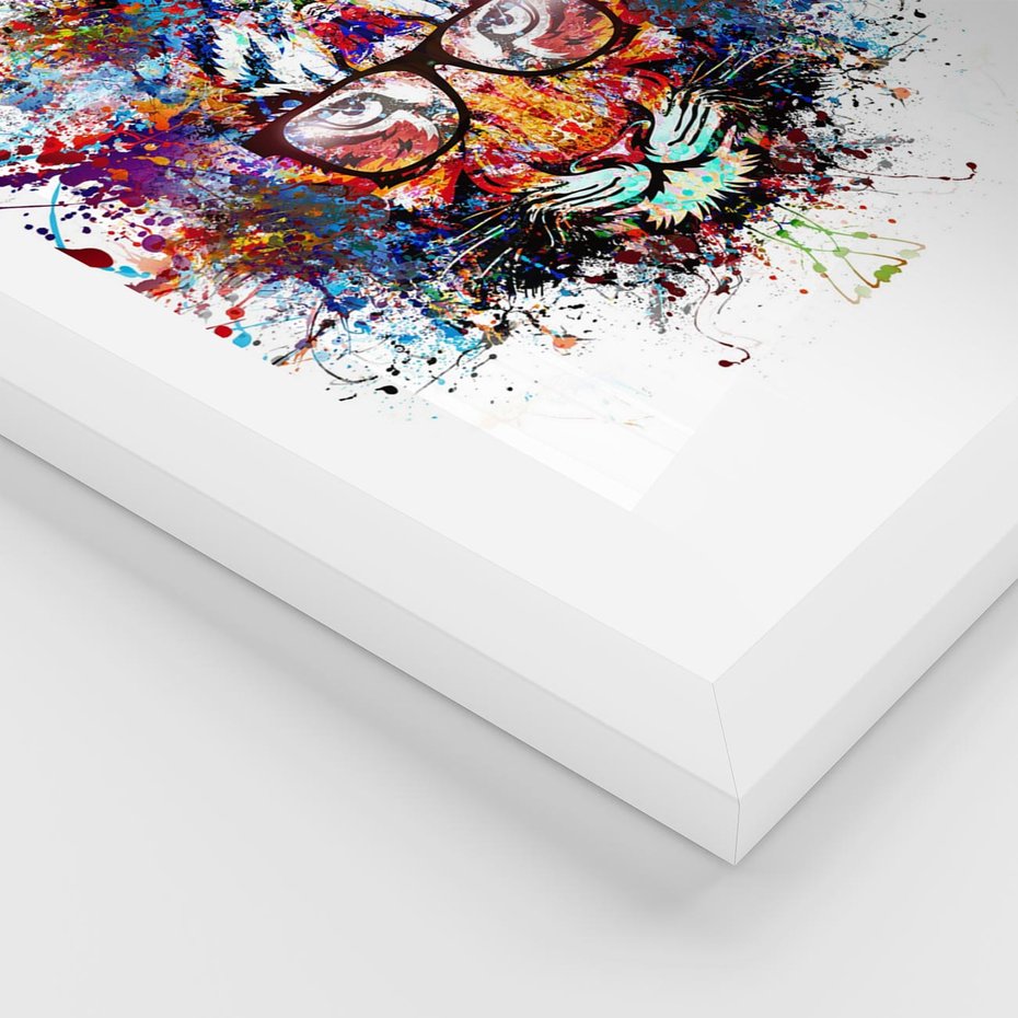 Plakat w ramie 50x70 - Tygrys w graficznej oprawie - tygrys, grafika - rama biała