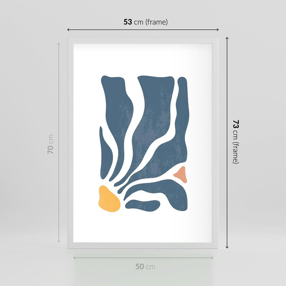 Plakat w ramie 50x70 - Szkice Kwiatowych Promieni - nowoczesna kwiatowa grafika, styl retro - rama biała