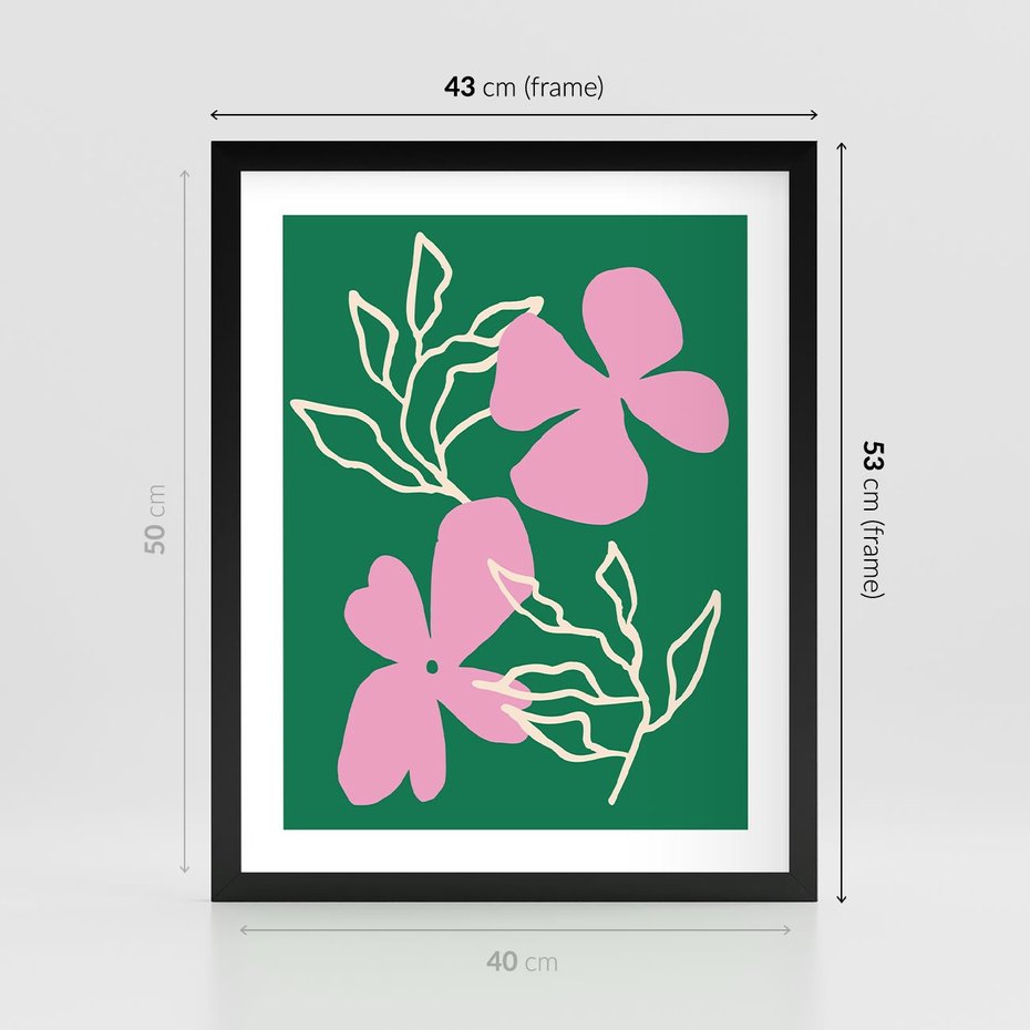 Plakat w ramie 40x50 - Wewnętrzne Fale - abstrakcyjny plakat, boho styl - rama czarna