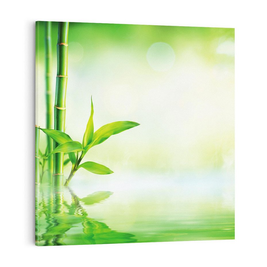 Obraz na płótnie 70x70 - Bambusowy relaks w SPA - bambus, SPA