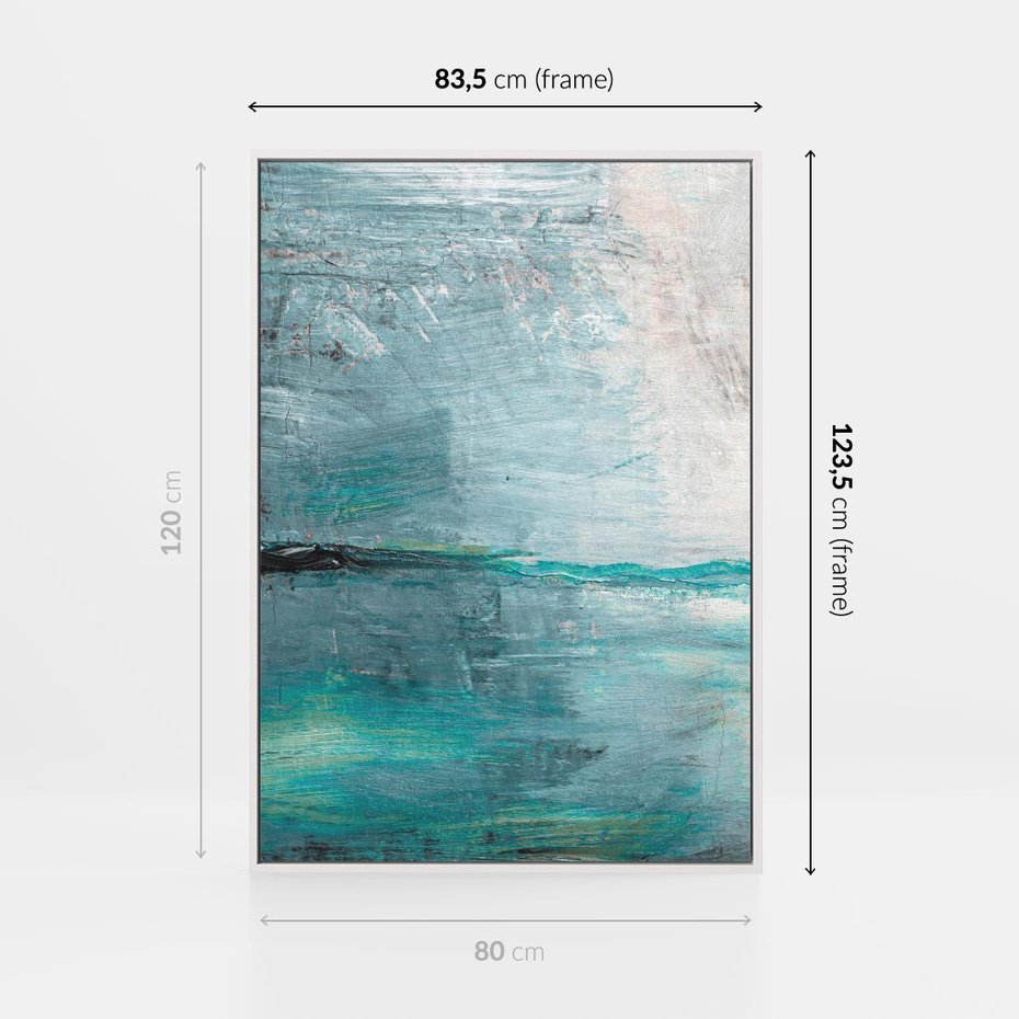 Obraz w ramie 80x120 - Odbicie utraconych barw - abstrakcja, niepokój - rama biała