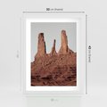 Plakat w ramie 30x40 - Surowość Pustyni - pustynia, kanion - rama biała