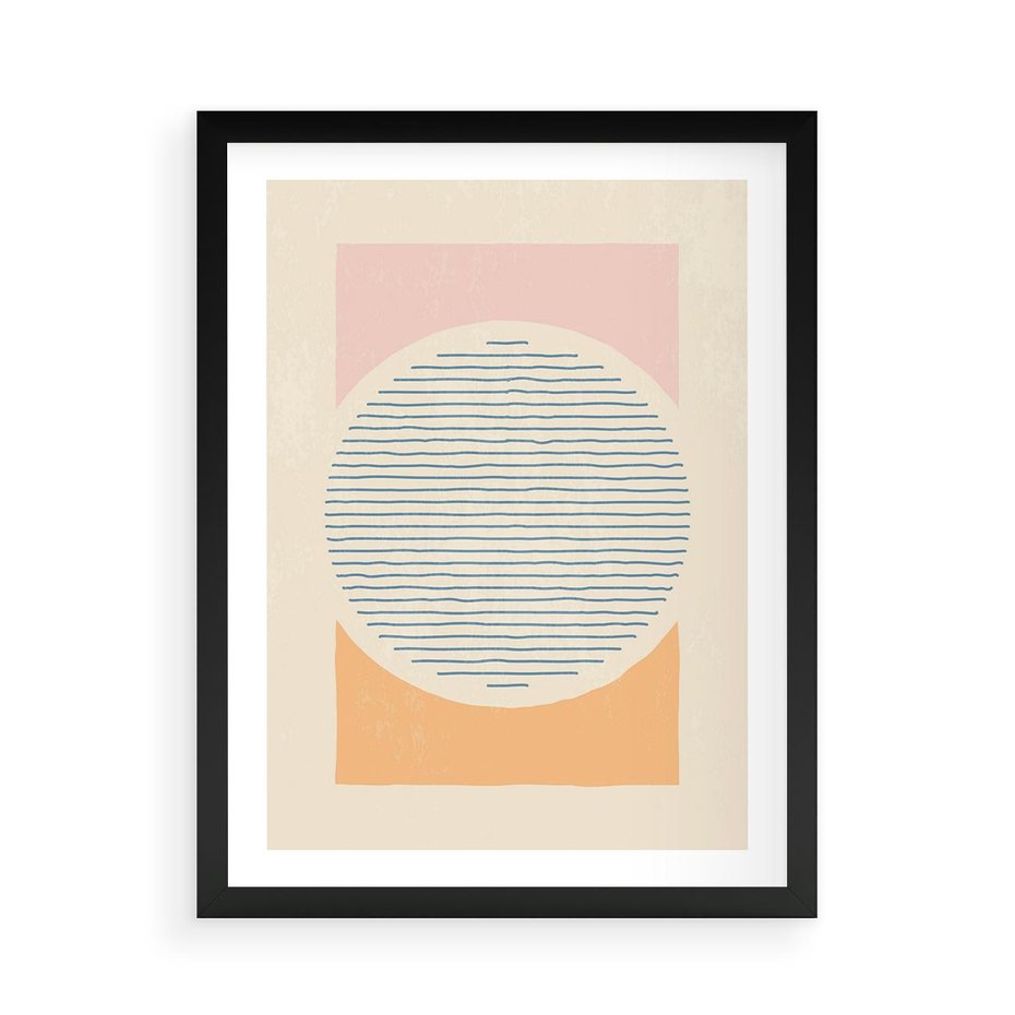 Plakat w ramie 50x70 - Rozbijająca Opowieść - geometryczne kształty, koła - rama czarna