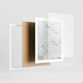 Plakat w ramie 40x50 - Przestrzenne Zabawy - geometryczne, 3D - rama biała
