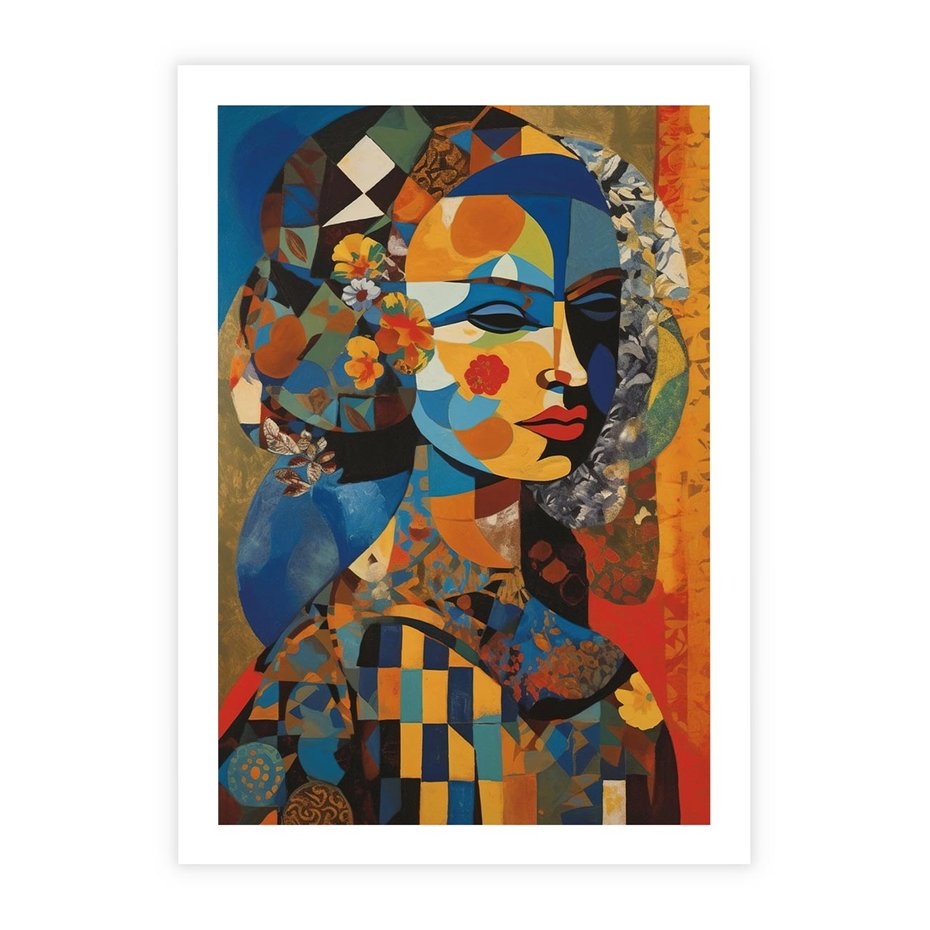 Plakat bez ramy 40x50 - Impresje Cichego Szeptu - abstrakcyjny obraz, portret kobiety