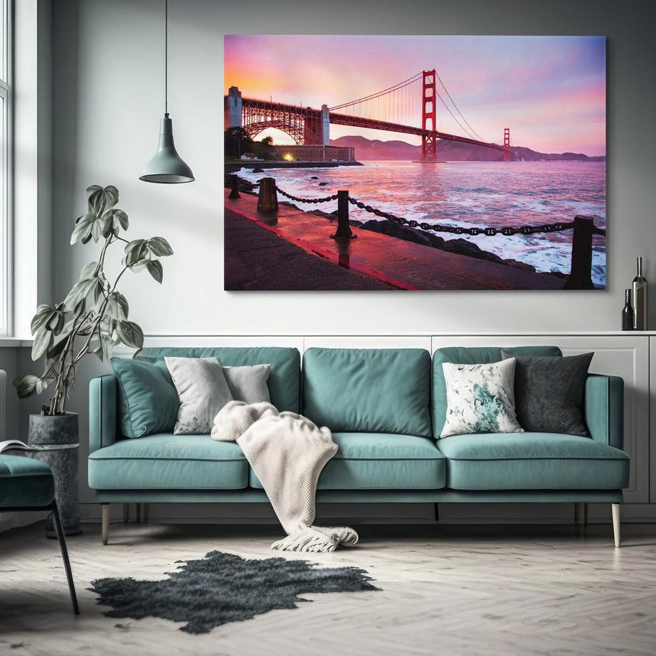 Obraz na płótnie 120x80 - Golden Gate most USA - Golden Gate, most