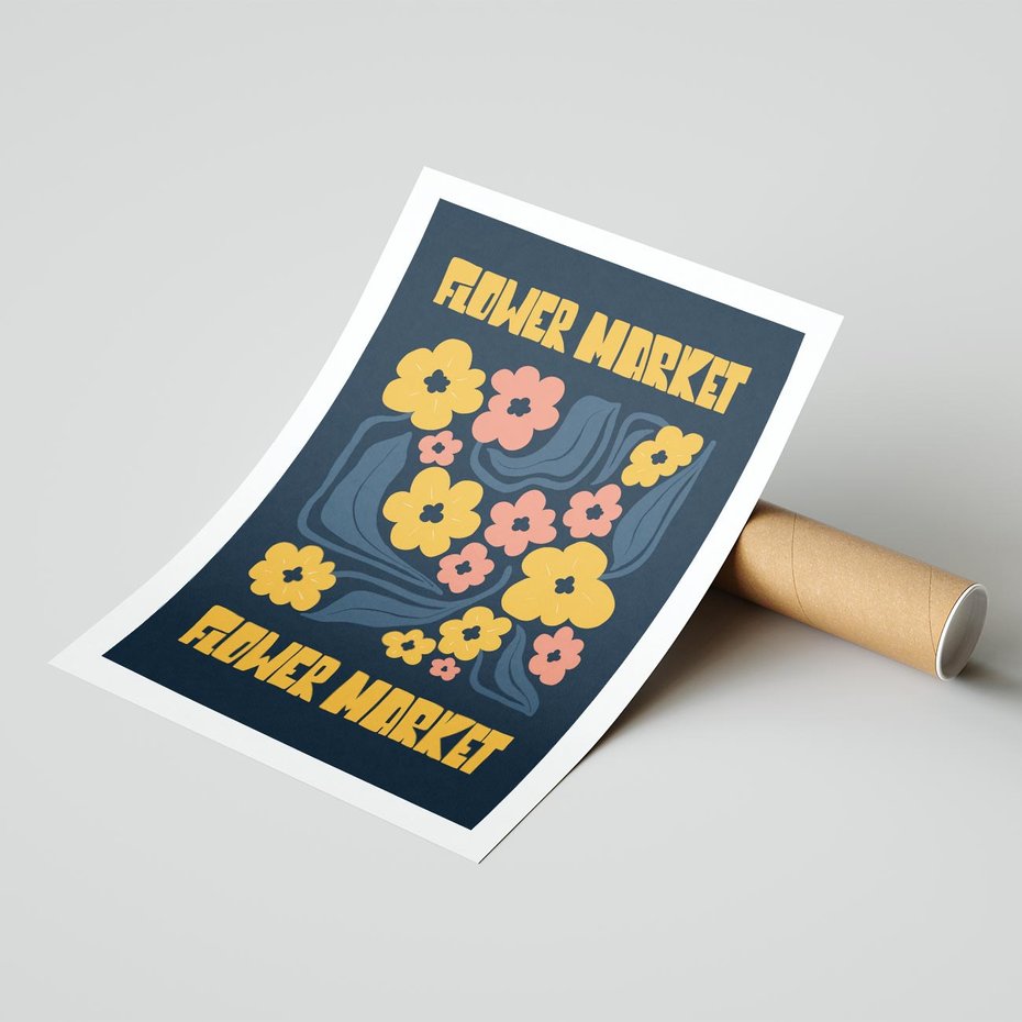 Plakat bez ramy 21x30 - Impulsy Rozkwitu - plakat, granatowe tło