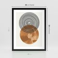 Plakat w ramie 40x50 - Taniec Okręgów - boho obraz, geometria - rama czarna