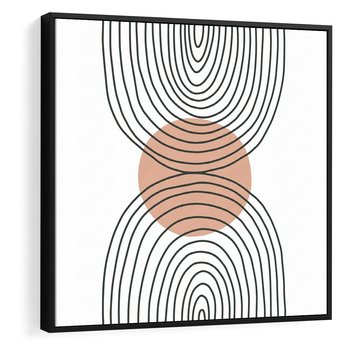 Obraz w ramie 50x50 - Przenikające Widzenia - półkola, koło - rama czarna