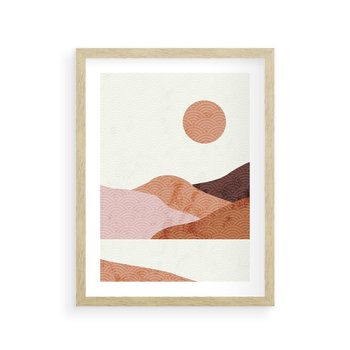 Plakat w ramie 40x50 - Górskie Wzory - nowoczesna sztuka, góry - rama drewno