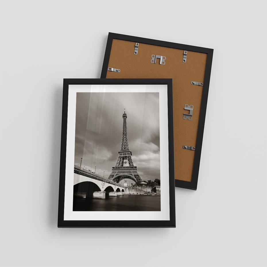 Plakat w ramie 30x40 - Mgiełka Eiffla - Paryż, Eiffla - rama czarna