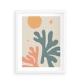 Plakat w ramie 40x50 - Inspirująca Równowaga - boho formy, kształty - rama biała