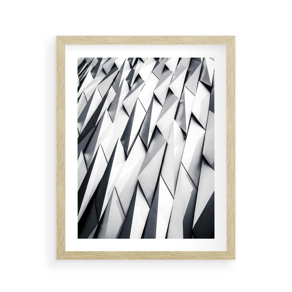 Plakat w ramie 40x50 - Geometryczna Nowoczesność - nowoczesna architektura, gemetryszne formy - rama drewno