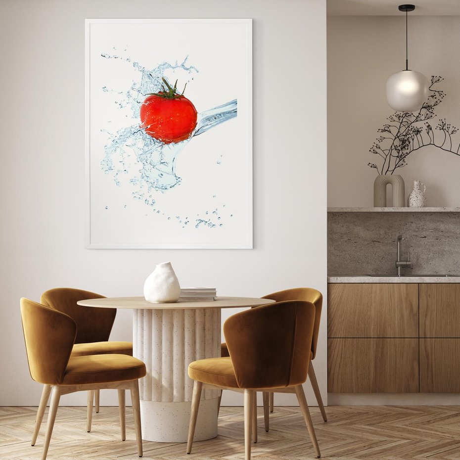 Plakat bez ramy 50x70 - Apetyczna KuchniaNowoczesna Ekspresja - pomidor, jedzenie