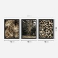 Zestaw obrazy w ramie 40x50 galeria - Drewno, pień, boho, domek - rama czarna