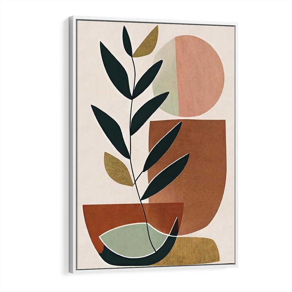 Obraz w ramie 70x100 - Migocące Boho Wnętrza - boho obraz, abstrakcja - rama biała