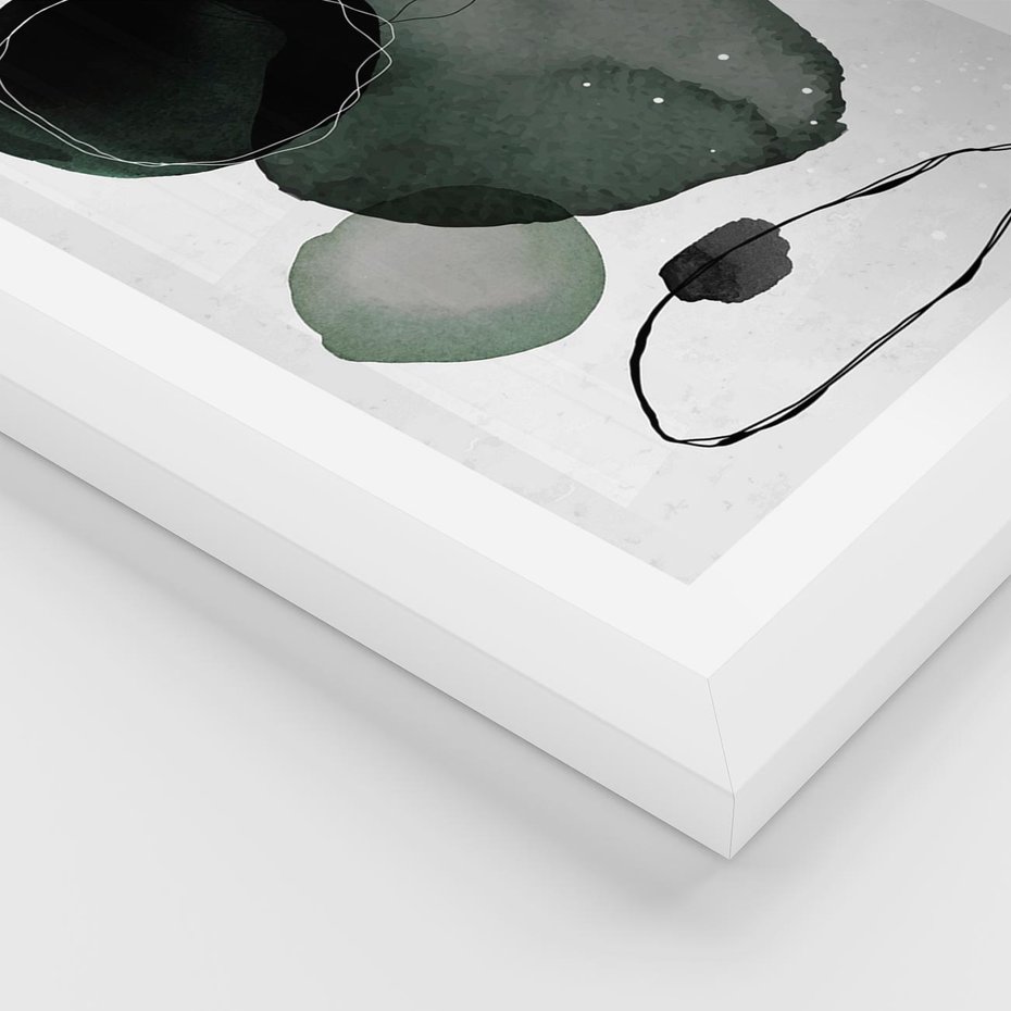 Plakat w ramie 30x40 - Abstrakcyjne Plamy w Akwareli - abstrakcyjne akwarelowe plamy - rama biała