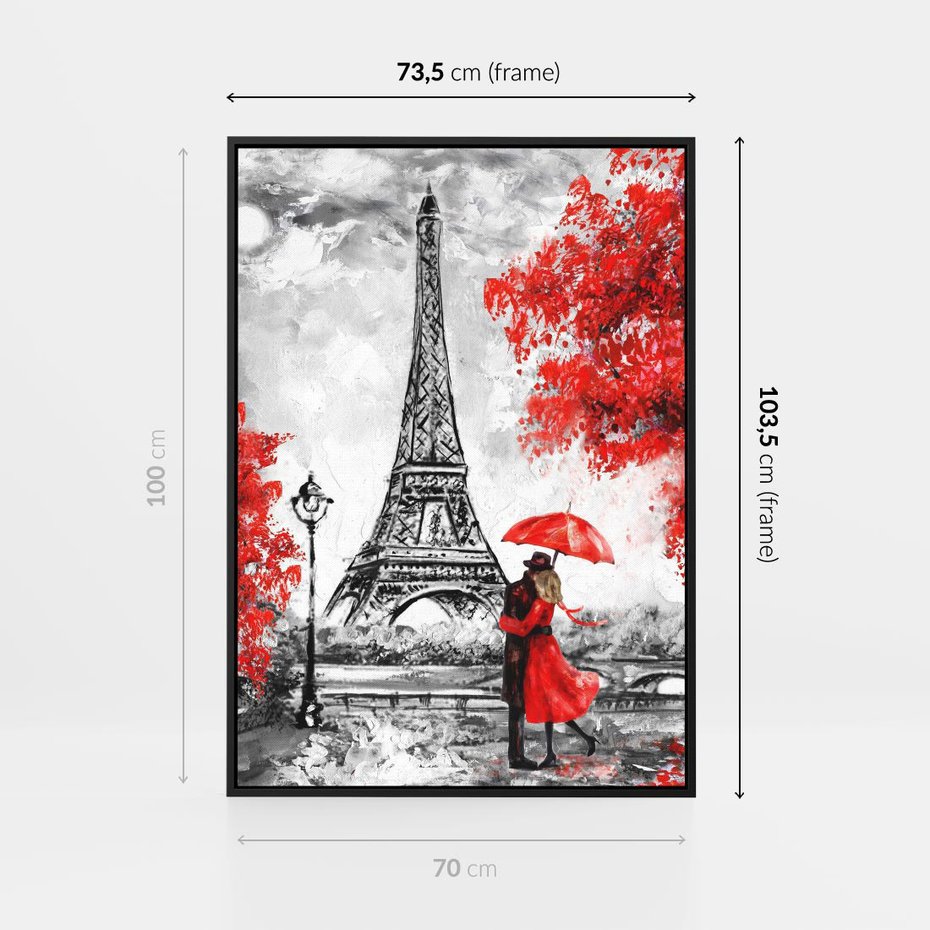 Obraz w ramie 70x100 - Paryż Wieża - Paryż, Wieża - rama czarna