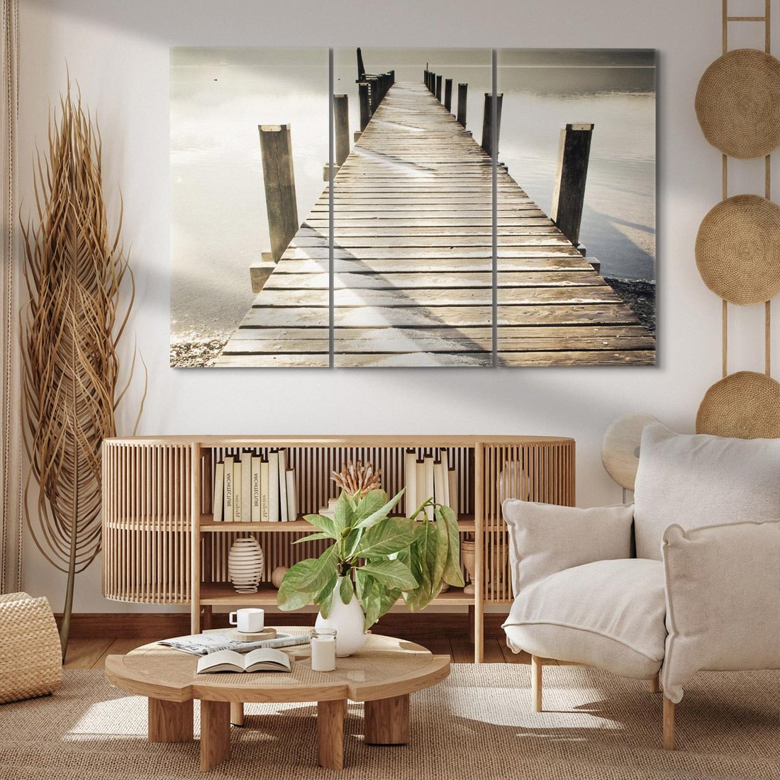 Obraz na płótnie 120x80 - Idylliczny pomost nad jeziorem - pomost, jezioro