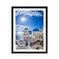 Plakat w ramie 50x70 - Uroki Santorini we Włoszech - Santorini, Włochy - rama czarna