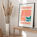 Plakat bez ramy 30x40 - Grafika Pełna Radości - wesoła grafika, uśmiechnięte kwiaty