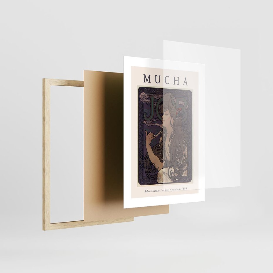 Plakat w ramie 30x40 - Reprodukcja A.Mucha - Mucha, plakat z reprodukcją - rama drewno