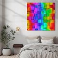 Obraz na płótnie 60x60 - Mozaika Abstrakcji: Trójwymiarowe Kompozycje - abstrakcja, 3d