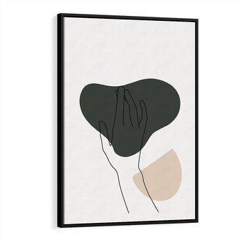 Obraz w ramie 50x70 - Bezczasowe Echo - szkic jedną linią, one line - rama czarna