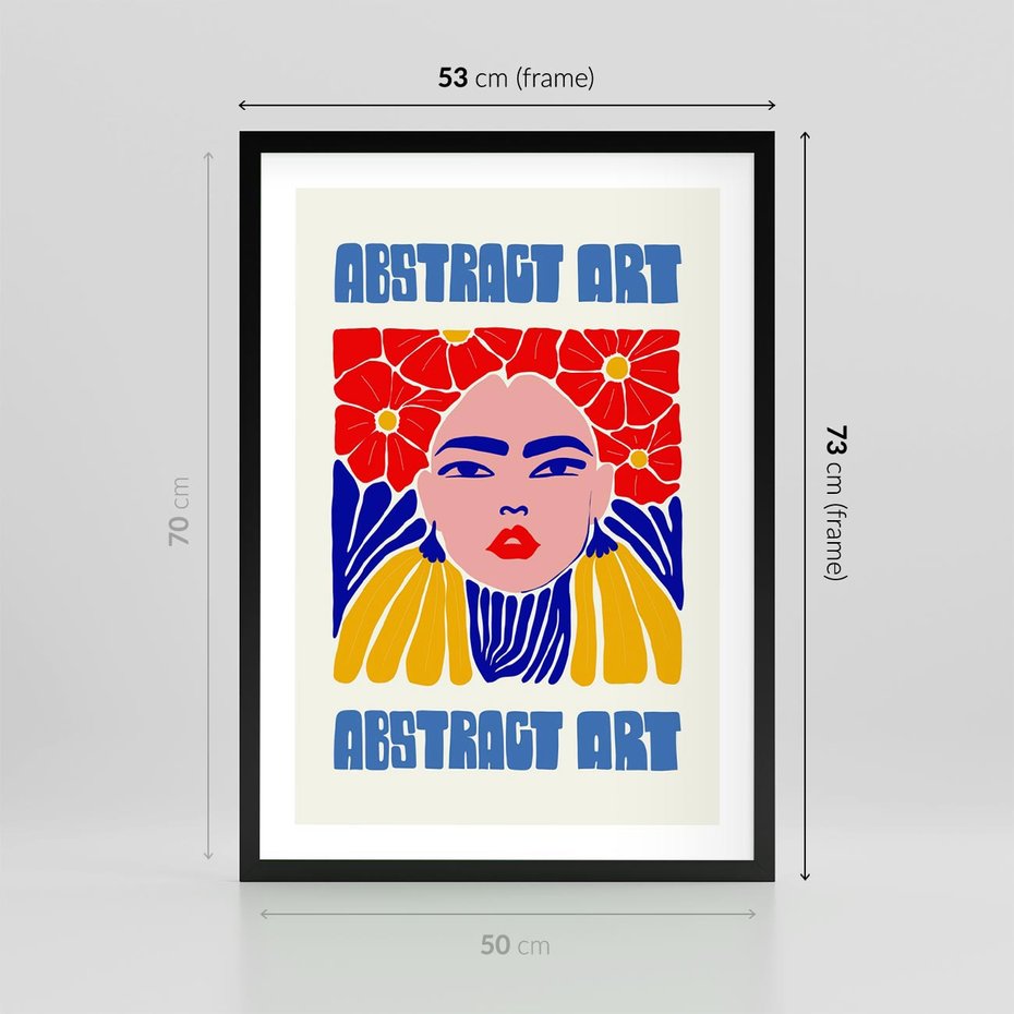 Plakat w ramie 50x70 - Przenikające Refleksje - sztuka abstrakcyjna, nowoczesny plakat - rama czarna