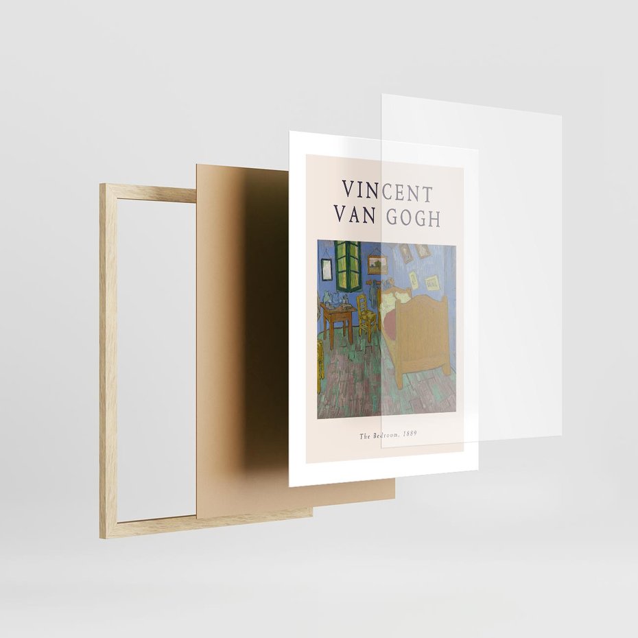 Plakat w ramie 30x40 - Reprodukcja van Gogha - vincent van gogh, reprodukcja - rama drewno