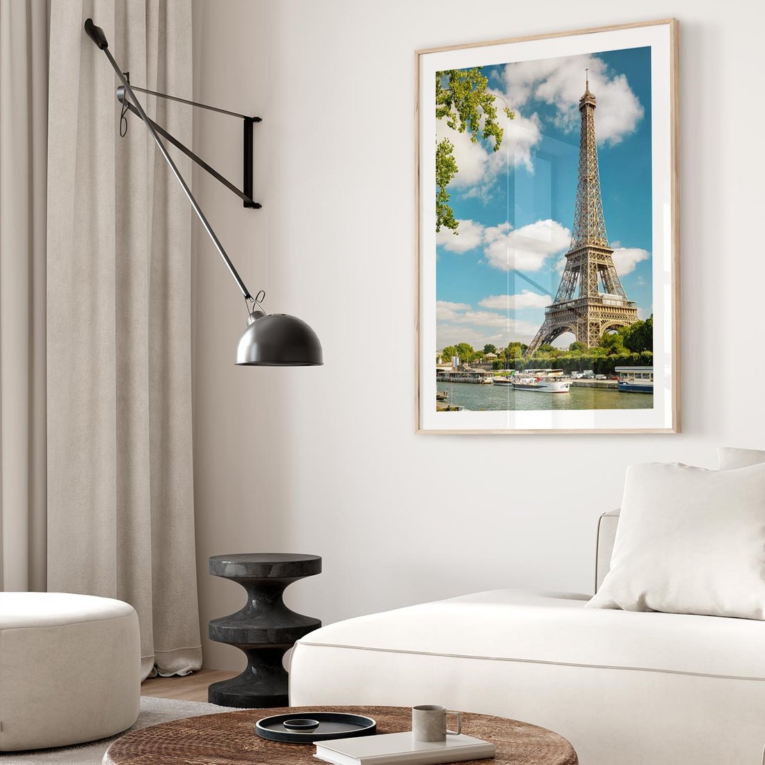 Plakat w ramie 40x50 - Paryż Eiffla - Paryż, Eiffla - rama drewno
