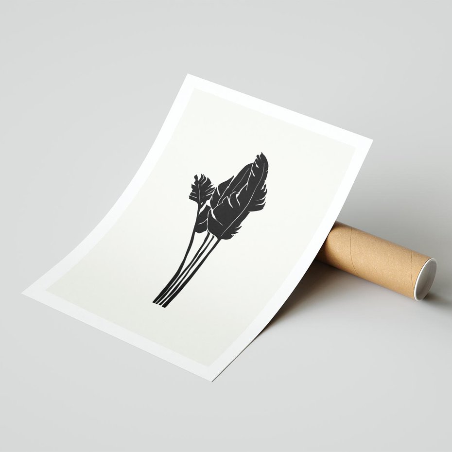 Plakat bez ramy 21x30 - Elegancja Palm - nowoczesna sztuka, minimalistyczny styl